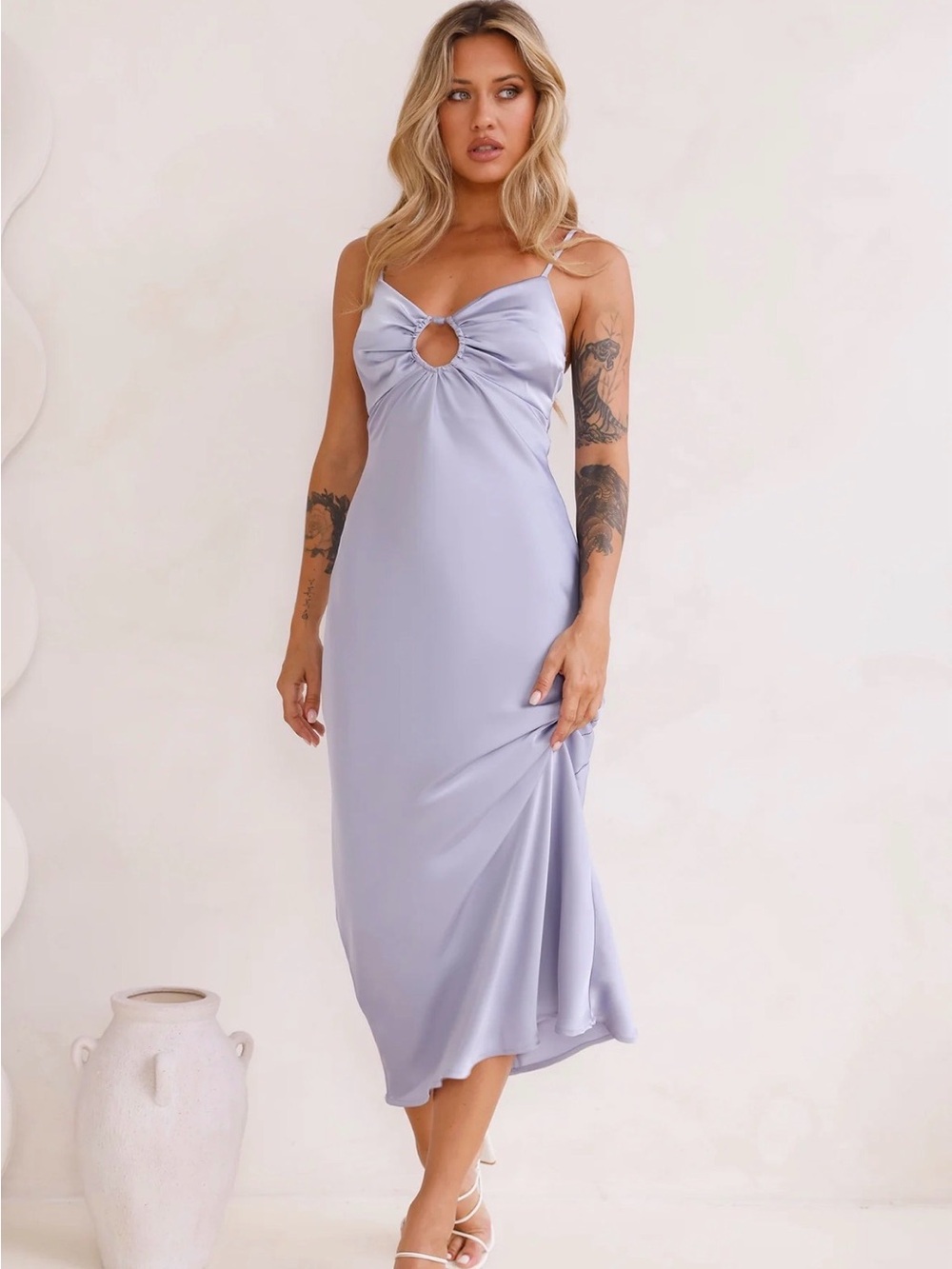 Hello Molly style compass satin midi dress